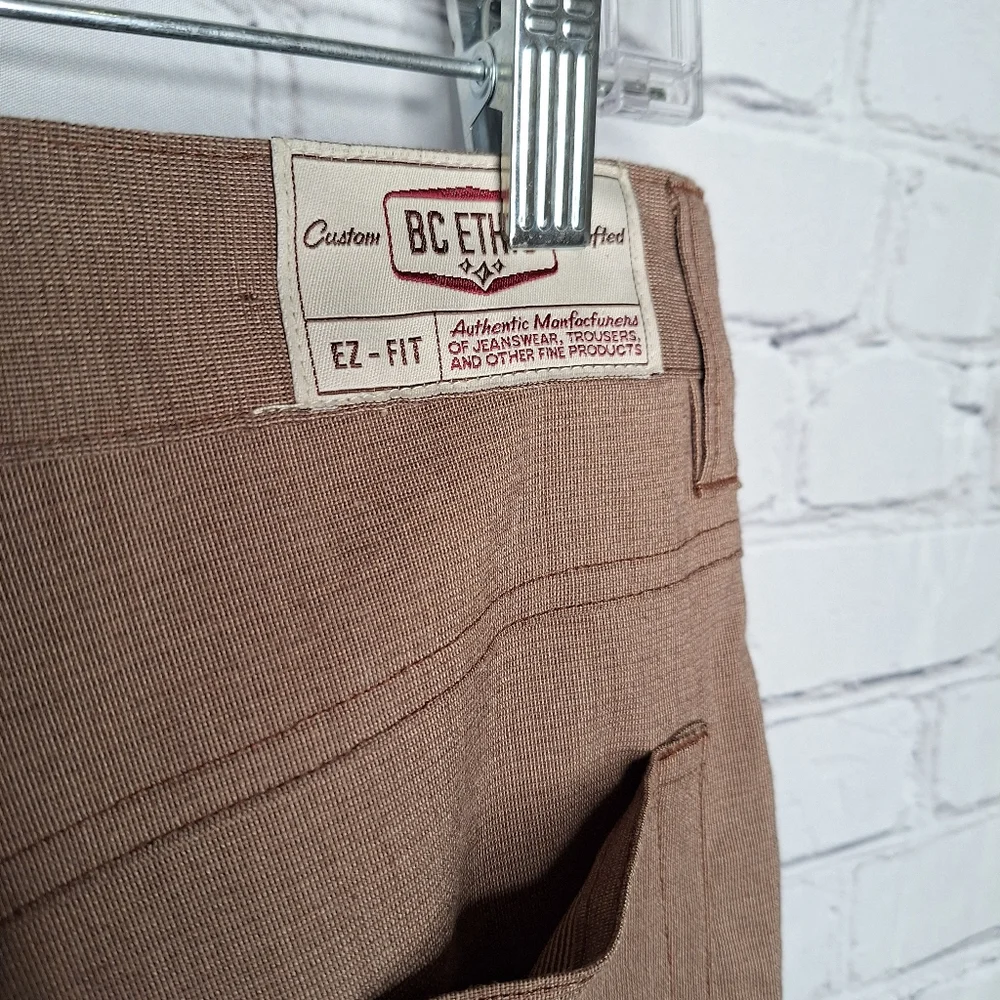 BC Ethic Brown EZ FIT Mens Casual Stetch Straight Leg Trouser Sz 32 - Picture 5 of 9